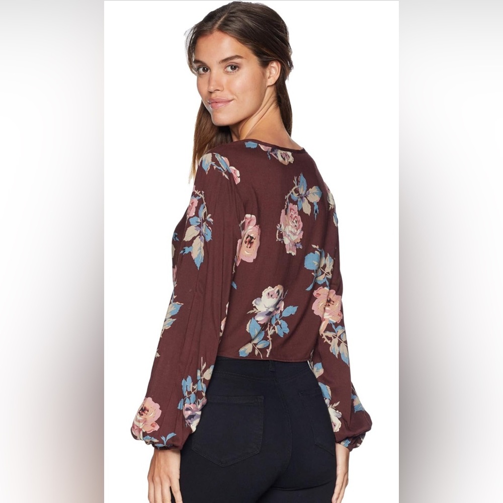 Show Me Your Mumu Women's Tatum Tie Top Red Floral Size L - Picture 2 of 3